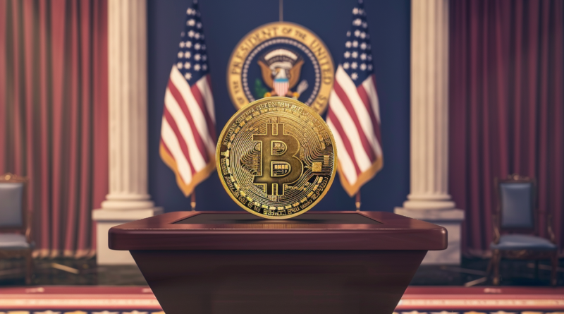 Bitcoin token Presidential podium